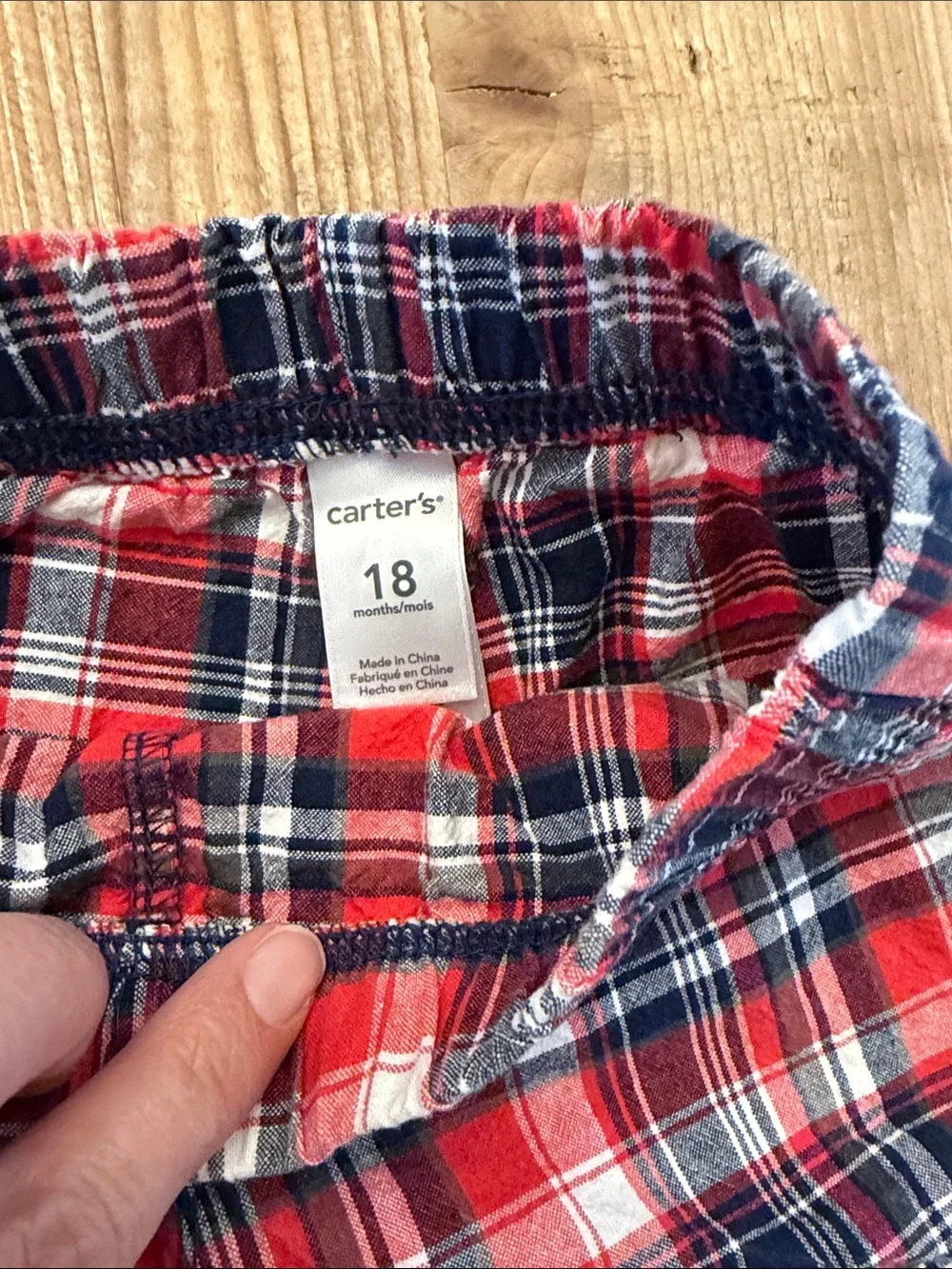 Carter's Plaid Pull-On Shorts - Blue & Red